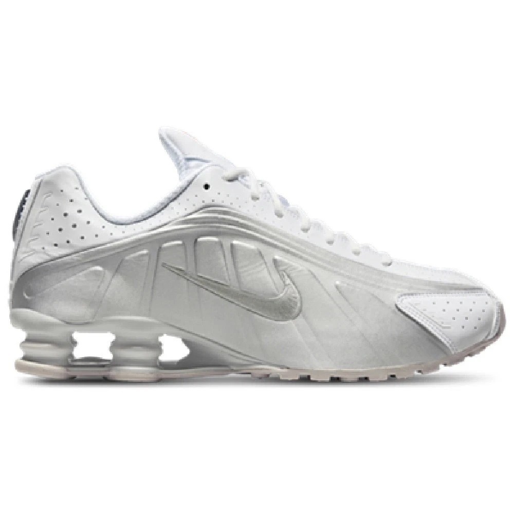 Women's Size 7 - Nike SHOX R4 White/White-Metallic Silver Shoes (AR3565 101) NEW